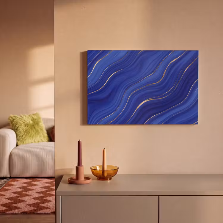 Canvas schilderij - Abstract - Lijnen - Blauw — 2