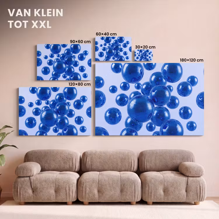 Canvas schilderij - Blauwe disco bal — 8
