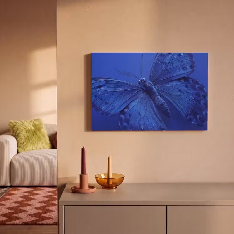 Canvas schilderij - Blauwe vlinder - Insect — 2