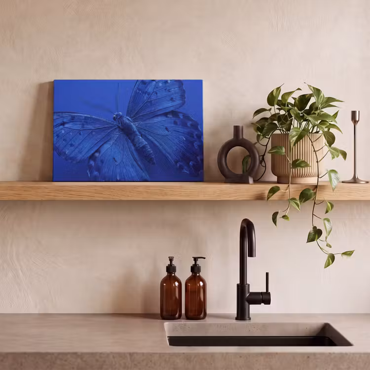 Canvas schilderij - Blauwe vlinder - Insect — 4