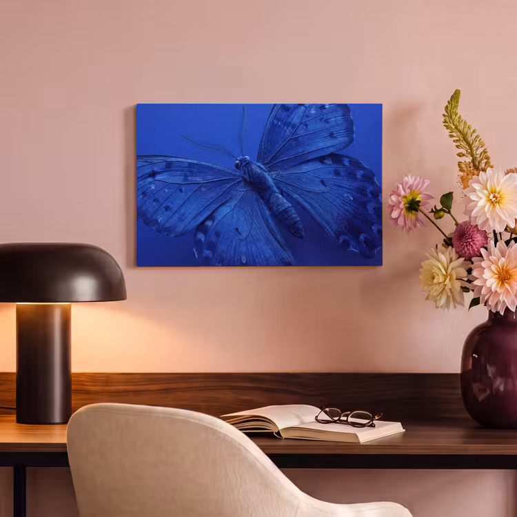 Canvas schilderij - Blauwe vlinder - Insect — 6