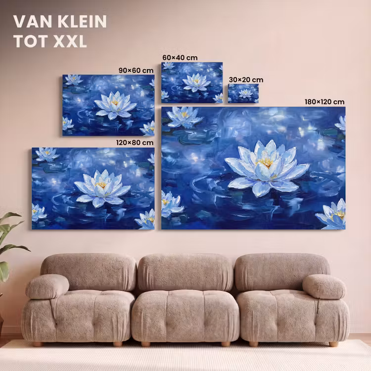 Canvas schilderij - Blauwe waterlelie - Water — 8
