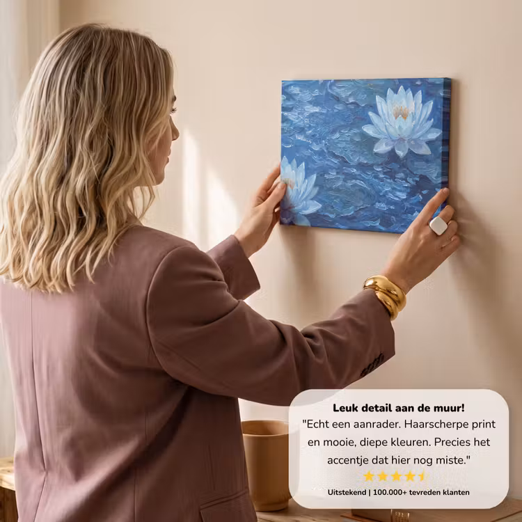 Canvas schilderij - Bloemen - Water - Blauw — 3