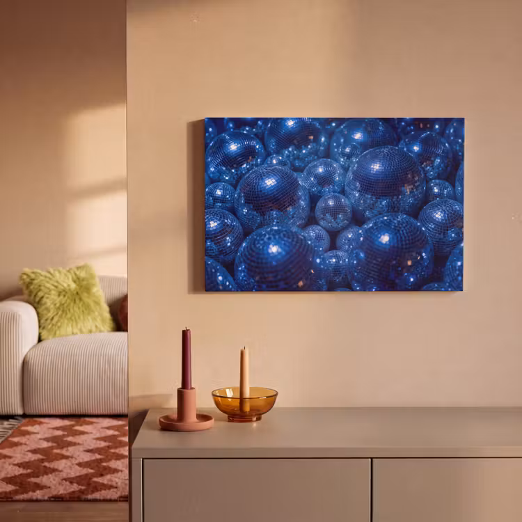 Canvas schilderij - Discobal - Feest - Blauw — 2