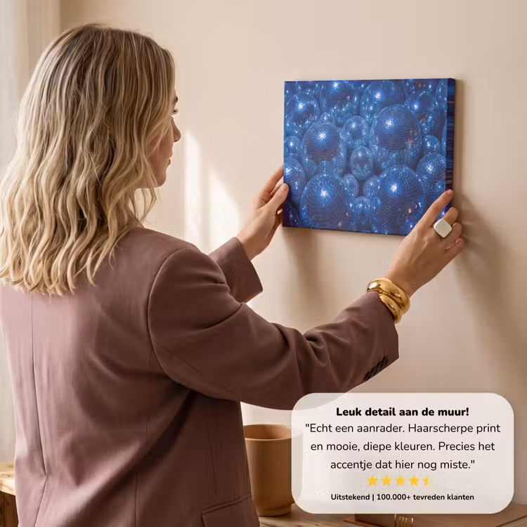 Canvas schilderij - Discobal - Feest - Blauw — 3