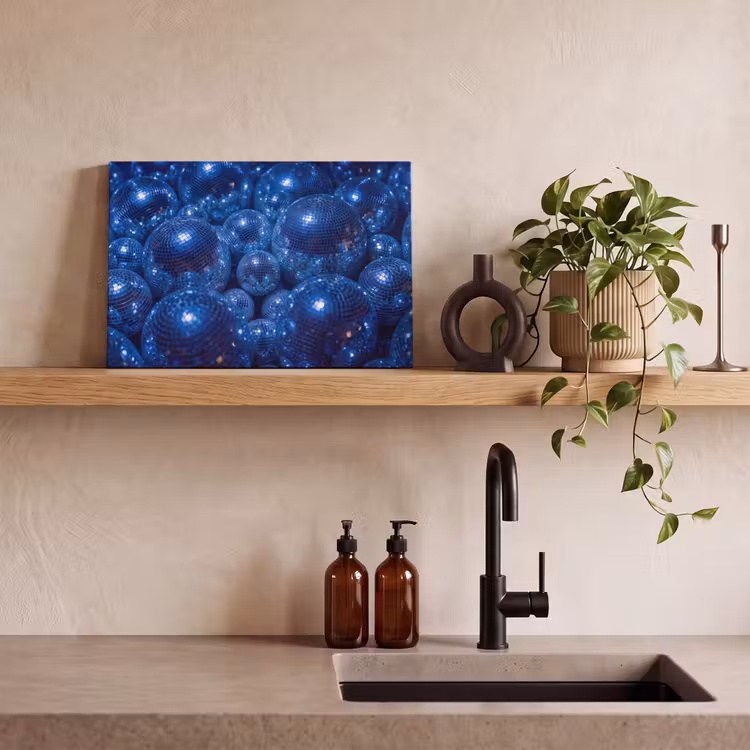 Canvas schilderij - Discobal - Feest - Blauw — 4