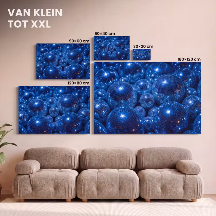 Canvas schilderij - Discobal - Feest - Blauw — 8