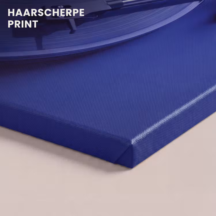Canvas schilderij - Platenspeler - Vinyl - Blauw — 5