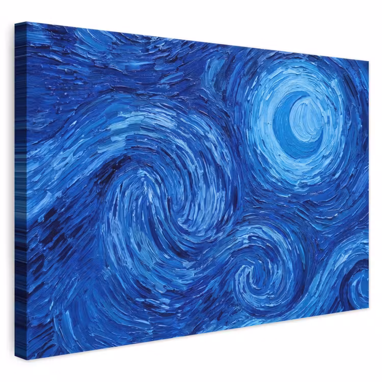 Canvas schilderij - Wervelingen - Blauw - Modern — 1