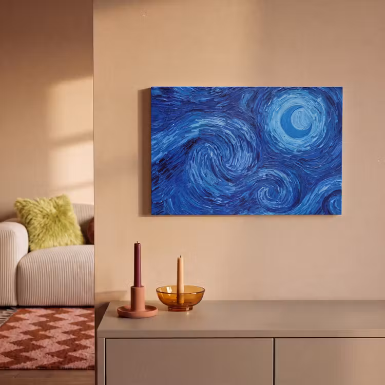Canvas schilderij - Wervelingen - Blauw - Modern — 2