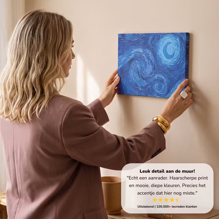 Canvas schilderij - Wervelingen - Blauw - Modern — 3