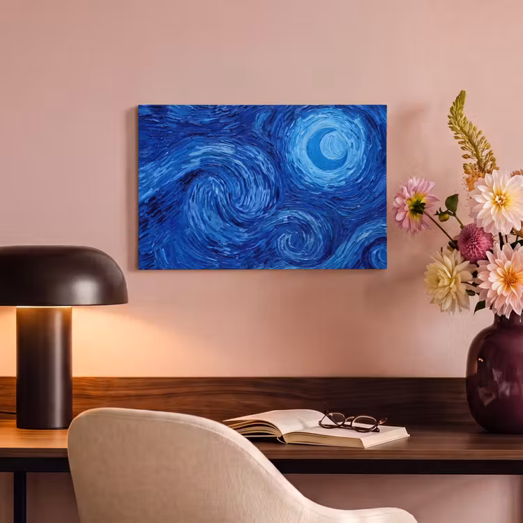 Canvas schilderij - Wervelingen - Blauw - Modern — 6