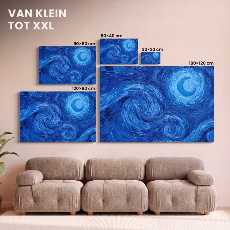 Canvas schilderij - Wervelingen - Blauw - Modern — 8