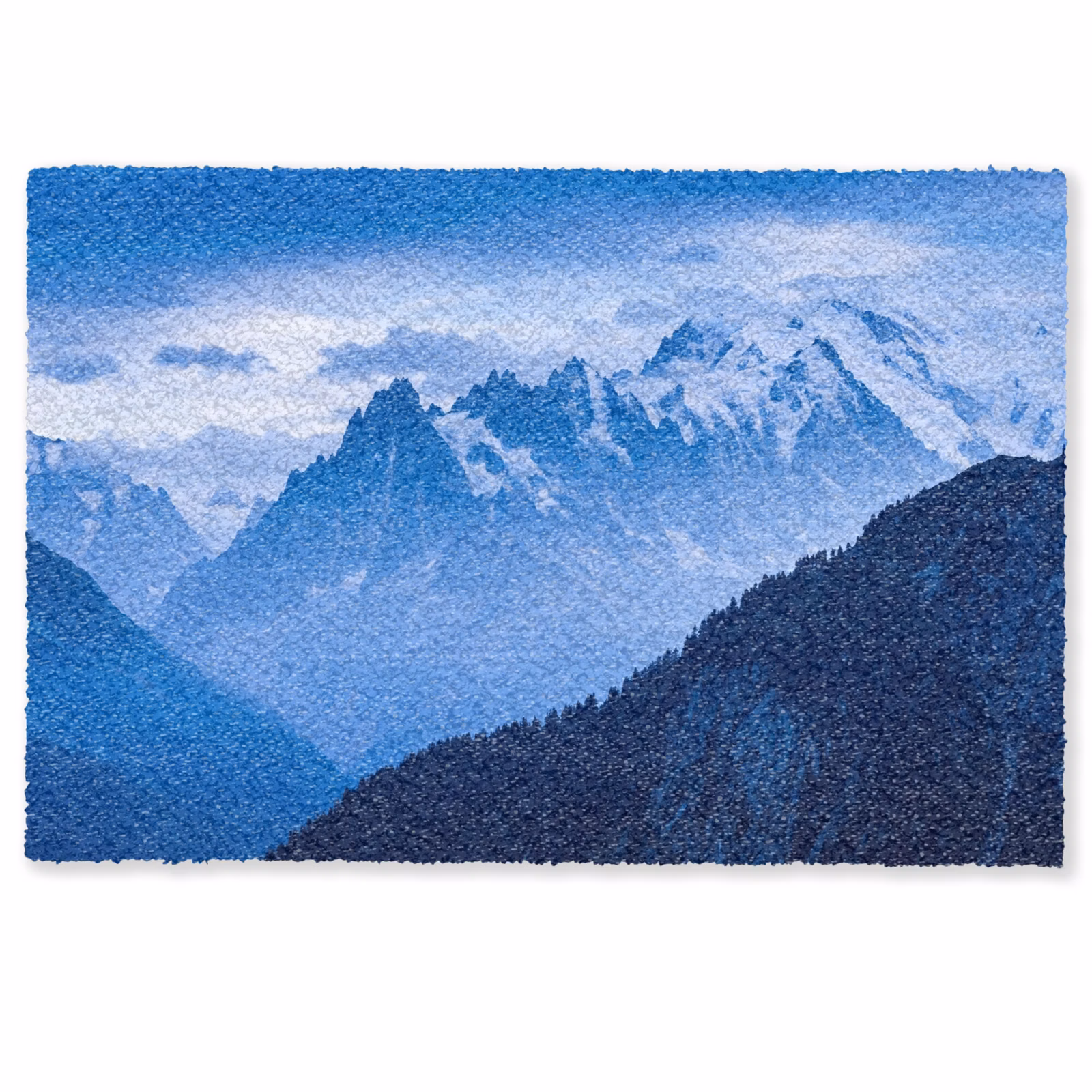 Deurmat - Bergen - Sneeuw - Blauw — 1