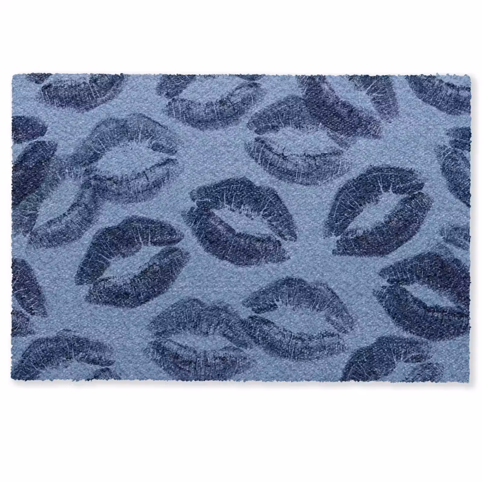 Deurmat - Lippen - Patroon - Blauw — 1