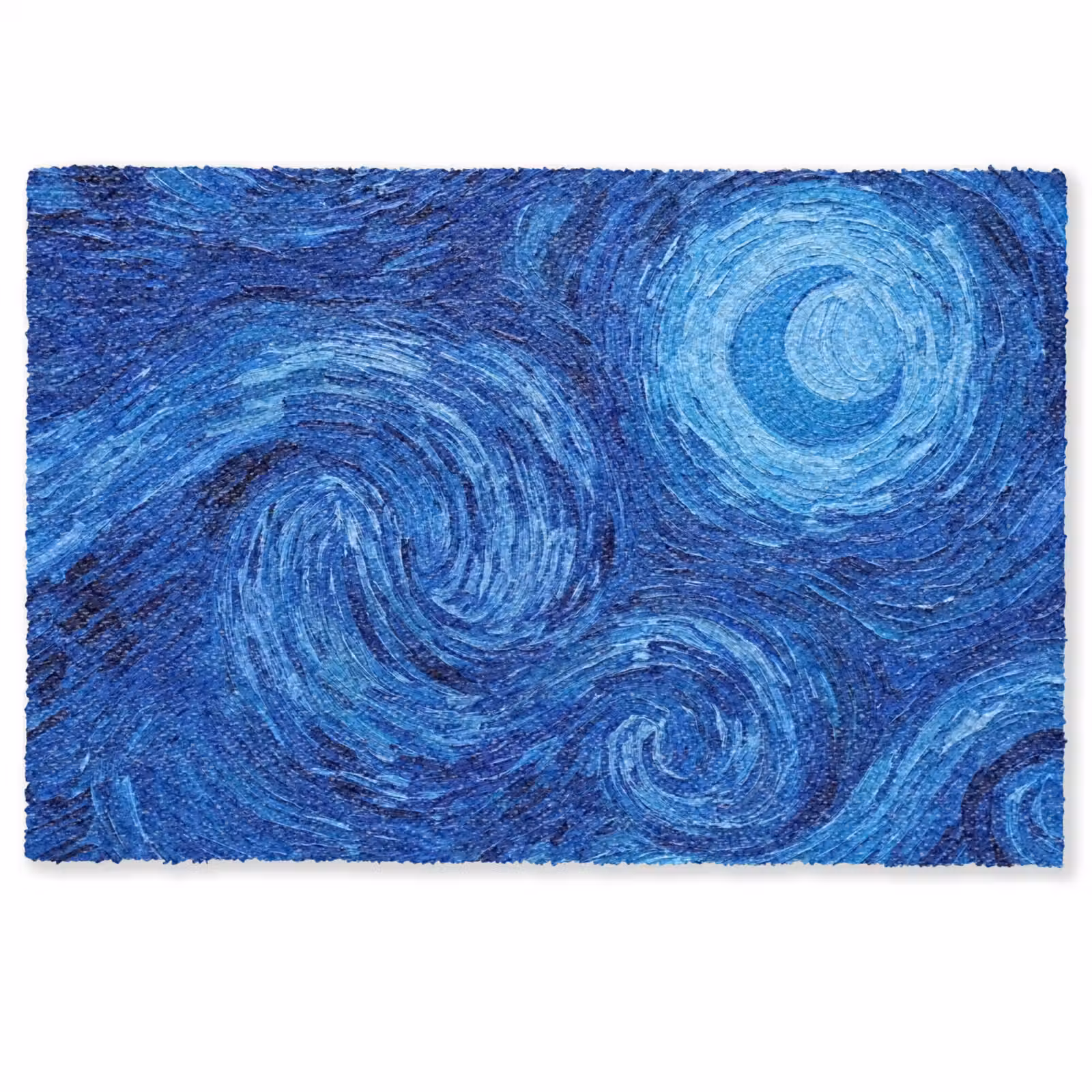 Deurmat - Wervelingen - Blauw - Modern — 1
