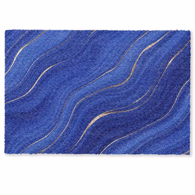 Deurmat - Abstract - Lijnen - Blauw — 1