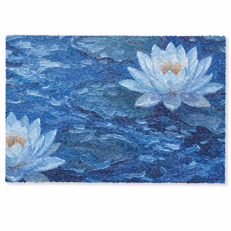 Deurmat - Bloemen - Water - Blauw — 1