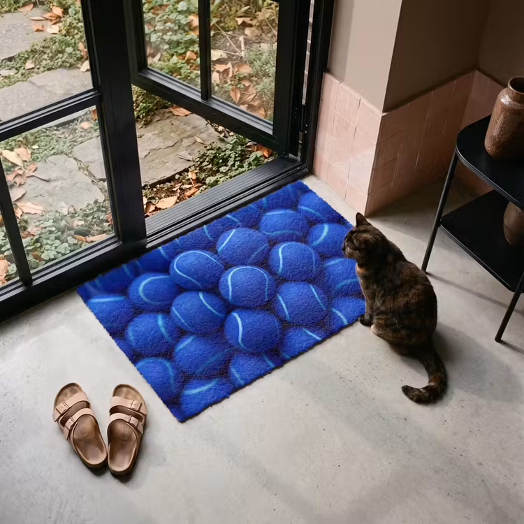 Deurmat - Tennisbal - Blauw - Sport — 2