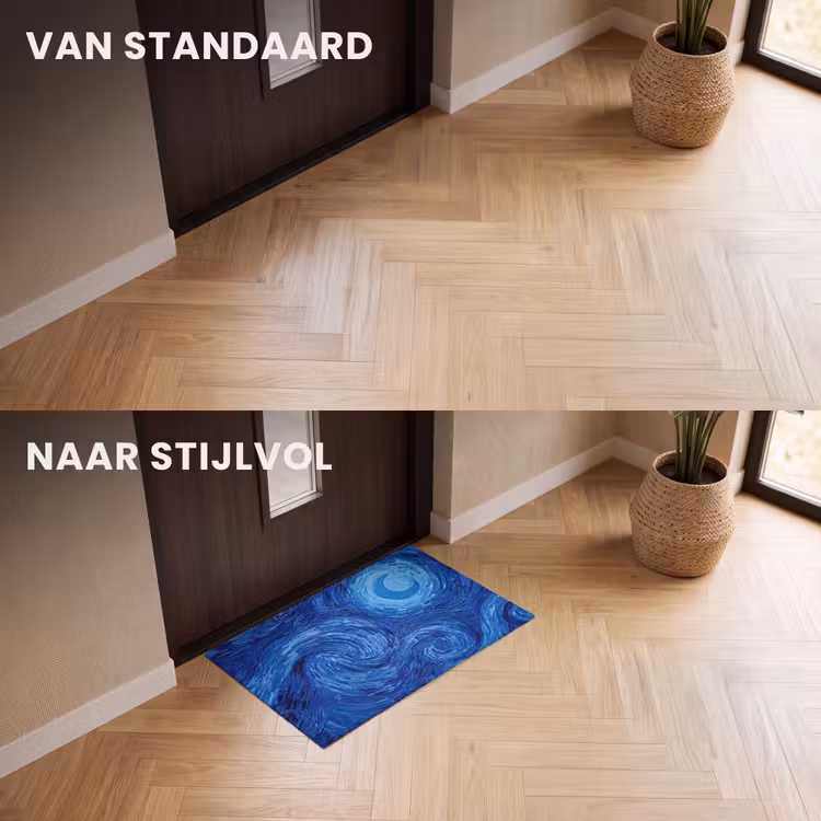 Deurmat - Wervelingen - Blauw - Modern — 3