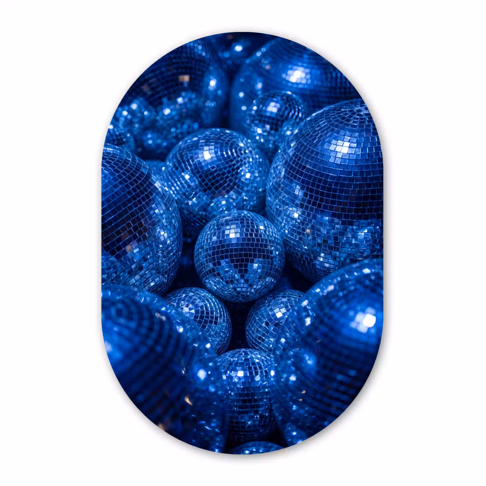 Muurovaal - Glas - Discobal - Feest - Blauw — 1