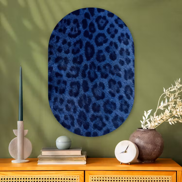 Muurovaal - Glas - Patroon - Blauw - Abstract — 2