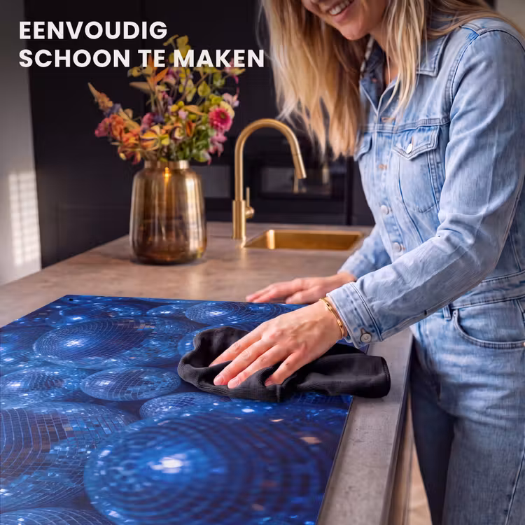 Inductie beschermer en spatscherm (2in1) - Discobal - Feest - Blauw — 5