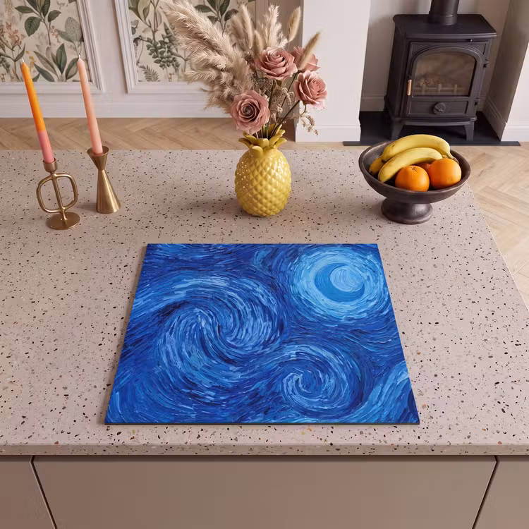 Inductie beschermer - Wervelingen - Blauw - Modern — 2