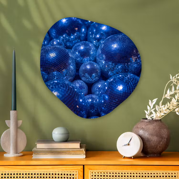 Organisch schilderij - Glas - Discobal - Feest - Blauw — 2