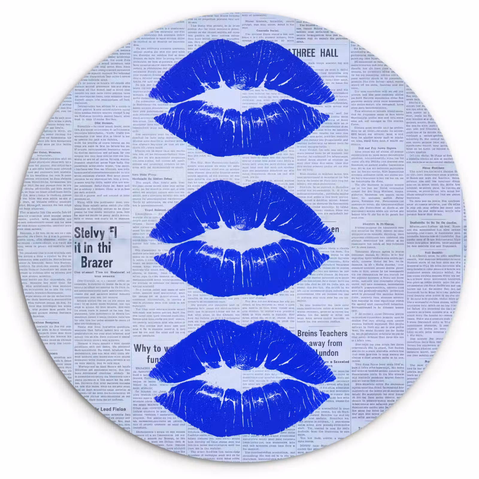 Muurcirkel - Blauwe lippen krant — 1
