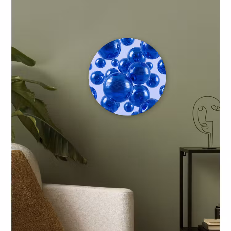 Muurcirkel - Blauwe disco bal — 3