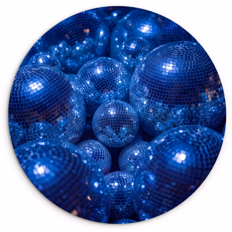 Muurcirkel - Discobal - Feest - Blauw — 1