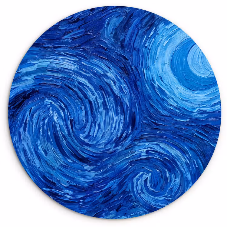 Muurcirkel - Wervelingen - Blauw - Modern — 1