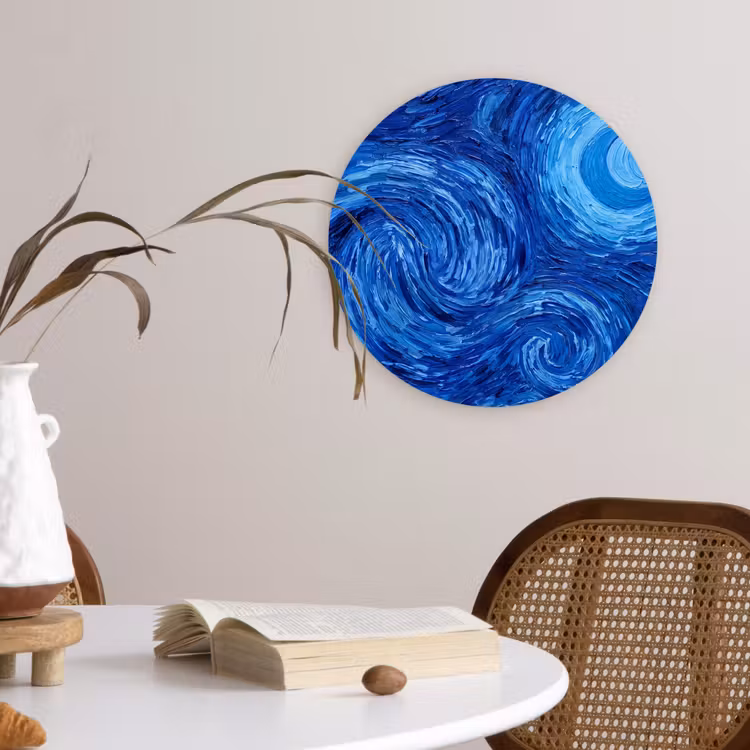 Muurcirkel - Wervelingen - Blauw - Modern — 4