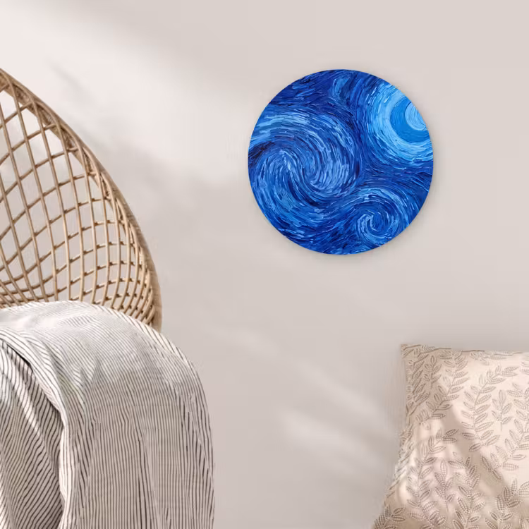Muurcirkel - Wervelingen - Blauw - Modern — 5