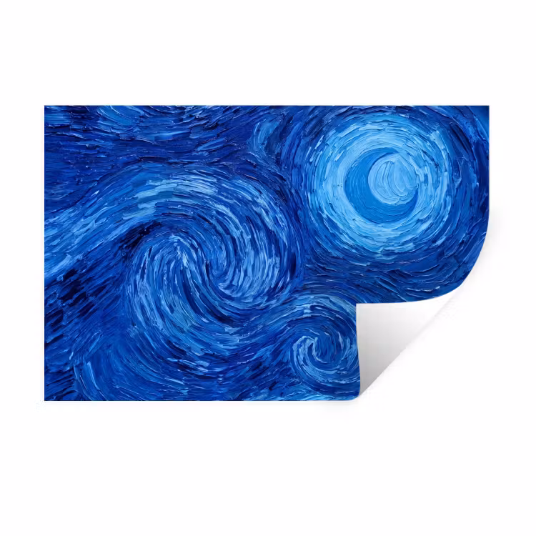 Muursticker - Wervelingen - Blauw - Modern — 1