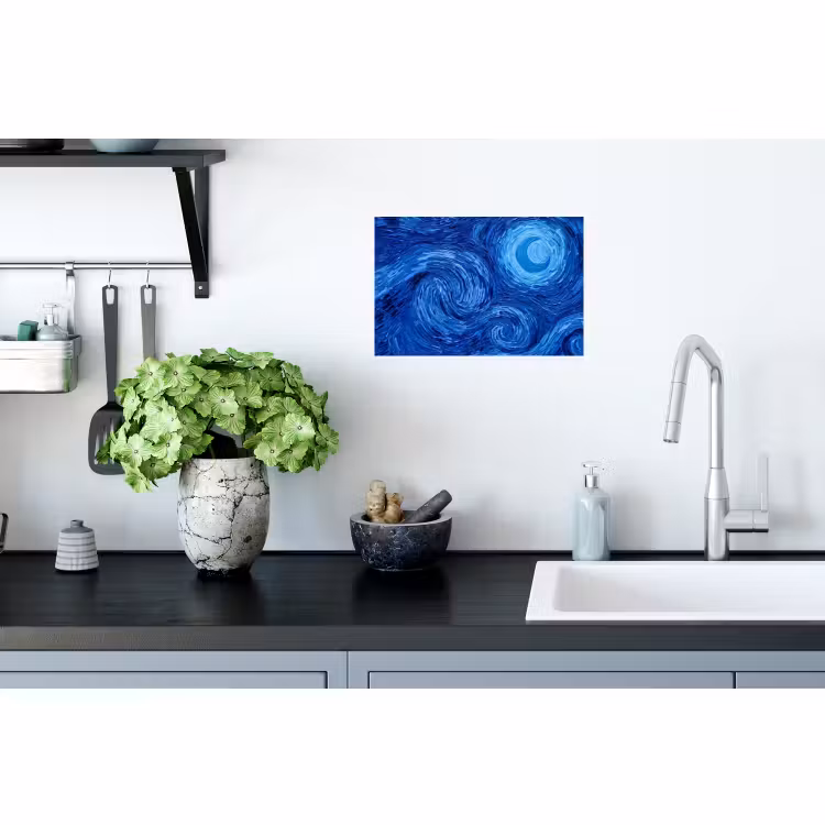 Muursticker - Wervelingen - Blauw - Modern — 2