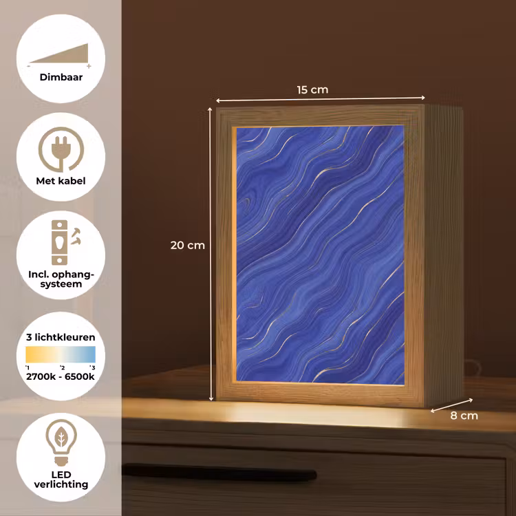 Gepersonaliseerde Lightbox - Abstract - Lijnen - Blauw — 7