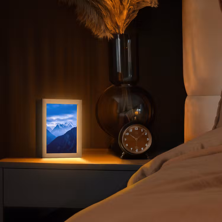 Gepersonaliseerde Lightbox - Bergen - Sneeuw - Blauw — 2
