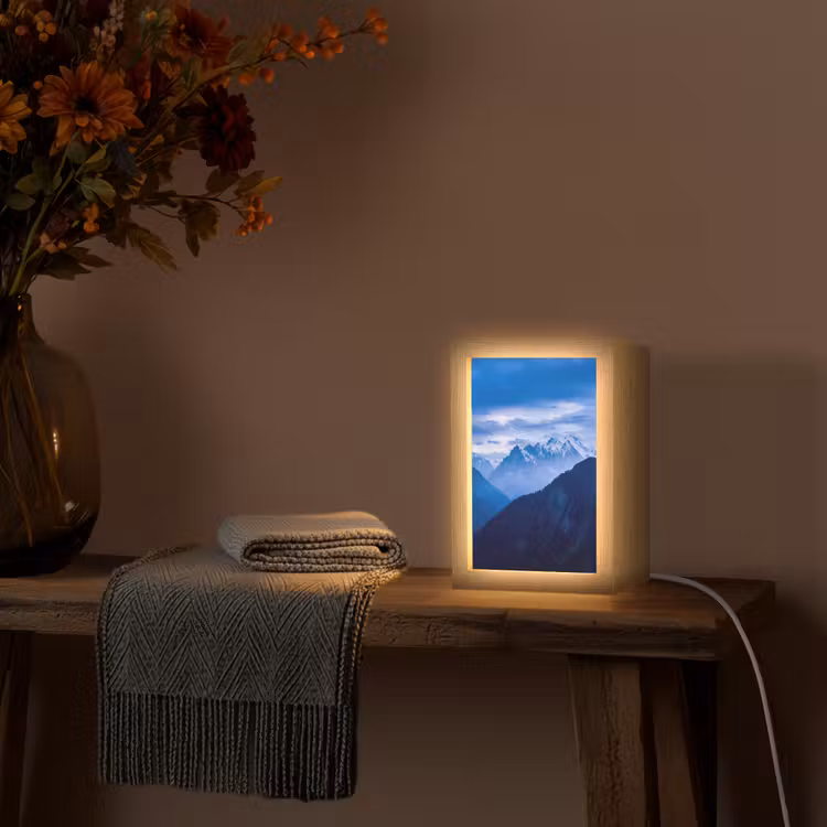 Gepersonaliseerde Lightbox - Bergen - Sneeuw - Blauw — 3