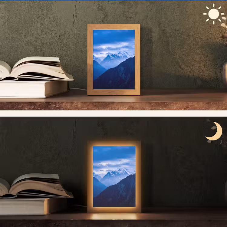 Gepersonaliseerde Lightbox - Bergen - Sneeuw - Blauw — 5