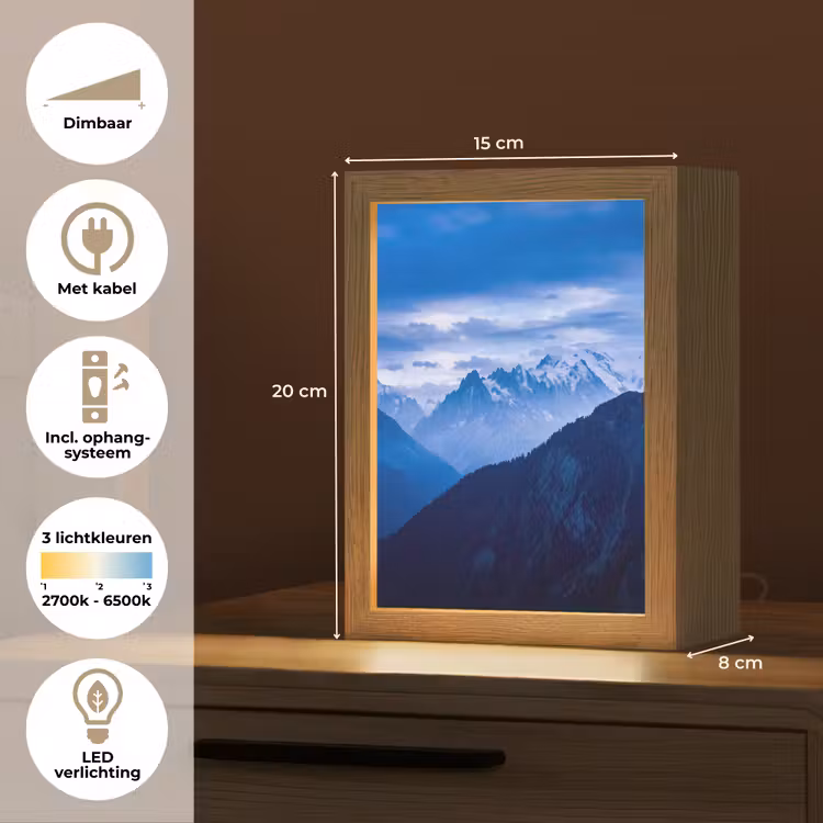 Gepersonaliseerde Lightbox - Bergen - Sneeuw - Blauw — 7