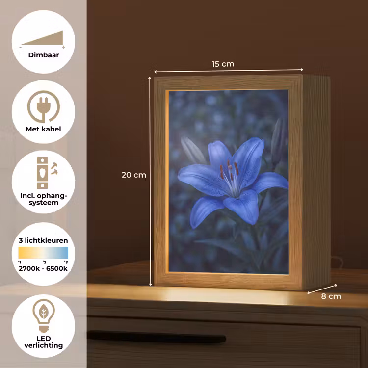 Gepersonaliseerde Lightbox - Blauwe bloem - Natuur — 7