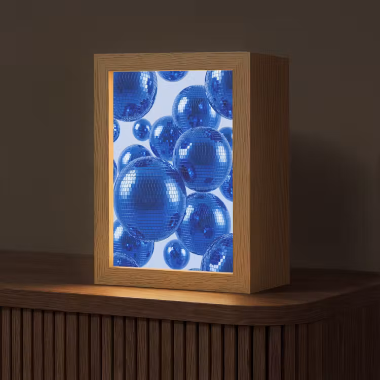 Gepersonaliseerde Lightbox - Blauwe disco bal — 1