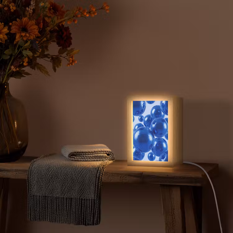 Gepersonaliseerde Lightbox - Blauwe disco bal — 3