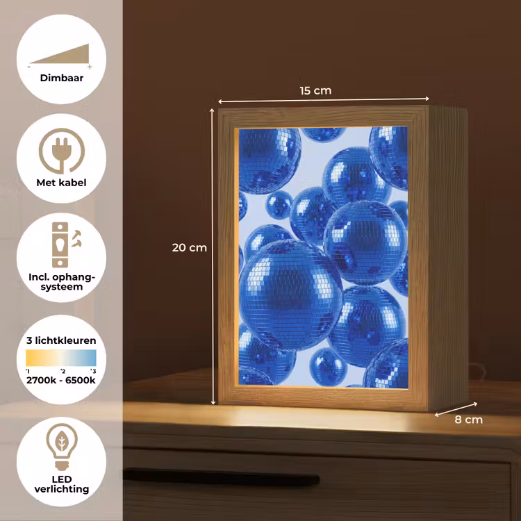 Gepersonaliseerde Lightbox - Blauwe disco bal — 7