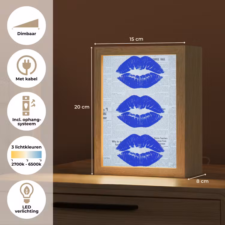 Gepersonaliseerde Lightbox - Blauwe lippen krant — 7