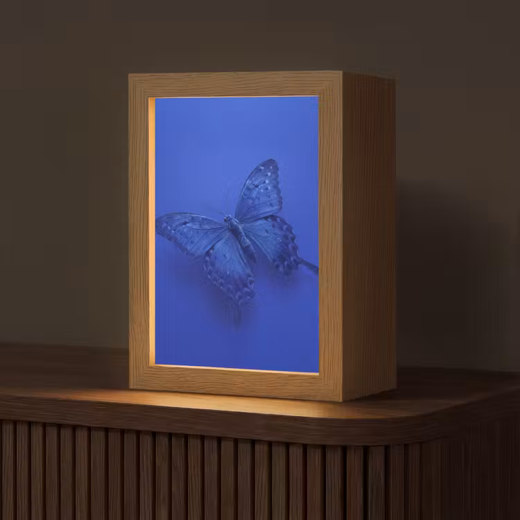 Gepersonaliseerde Lightbox - Blauwe vlinder - Insect — 1