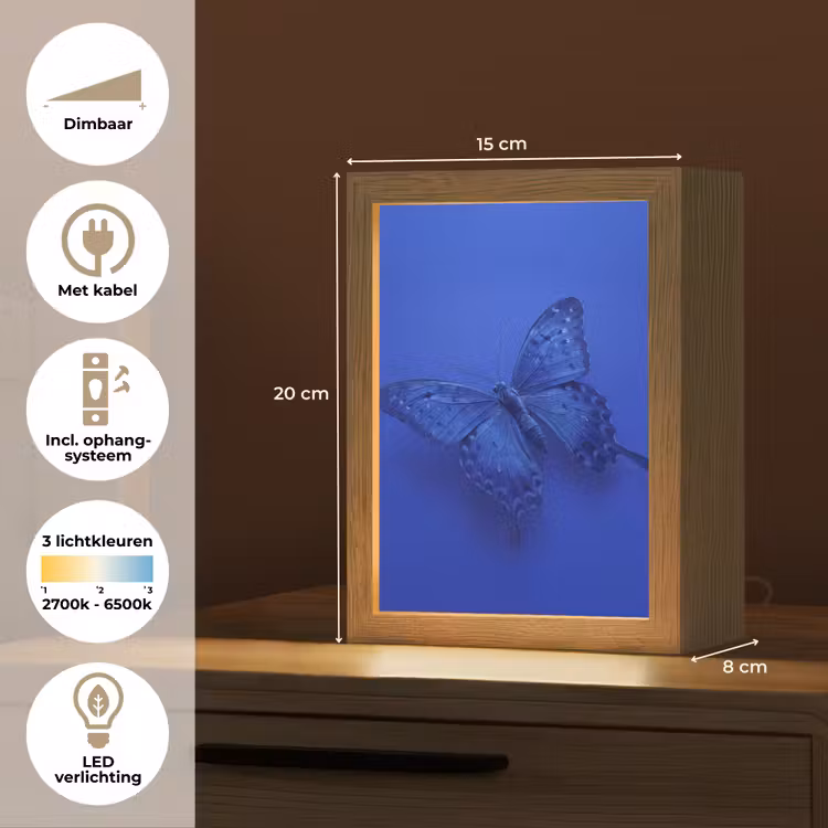 Gepersonaliseerde Lightbox - Blauwe vlinder - Insect — 7
