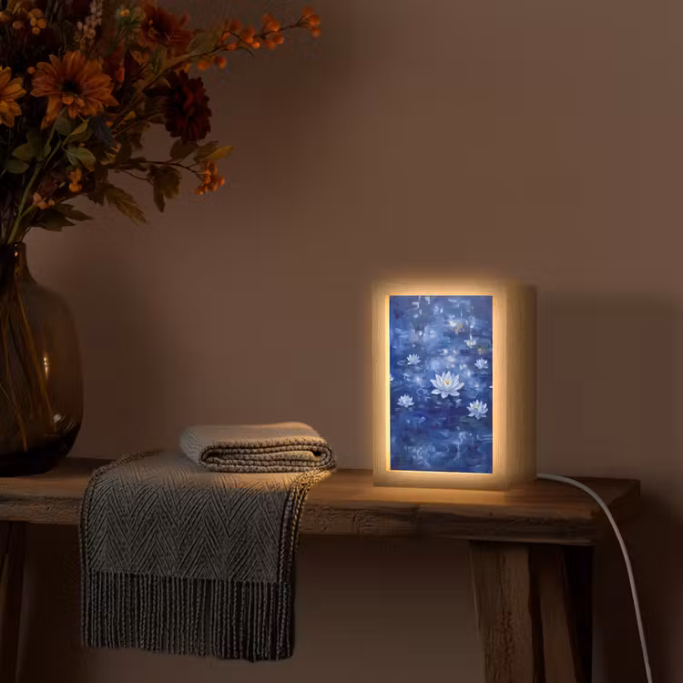 Gepersonaliseerde Lightbox - Blauwe waterlelie - Water — 3